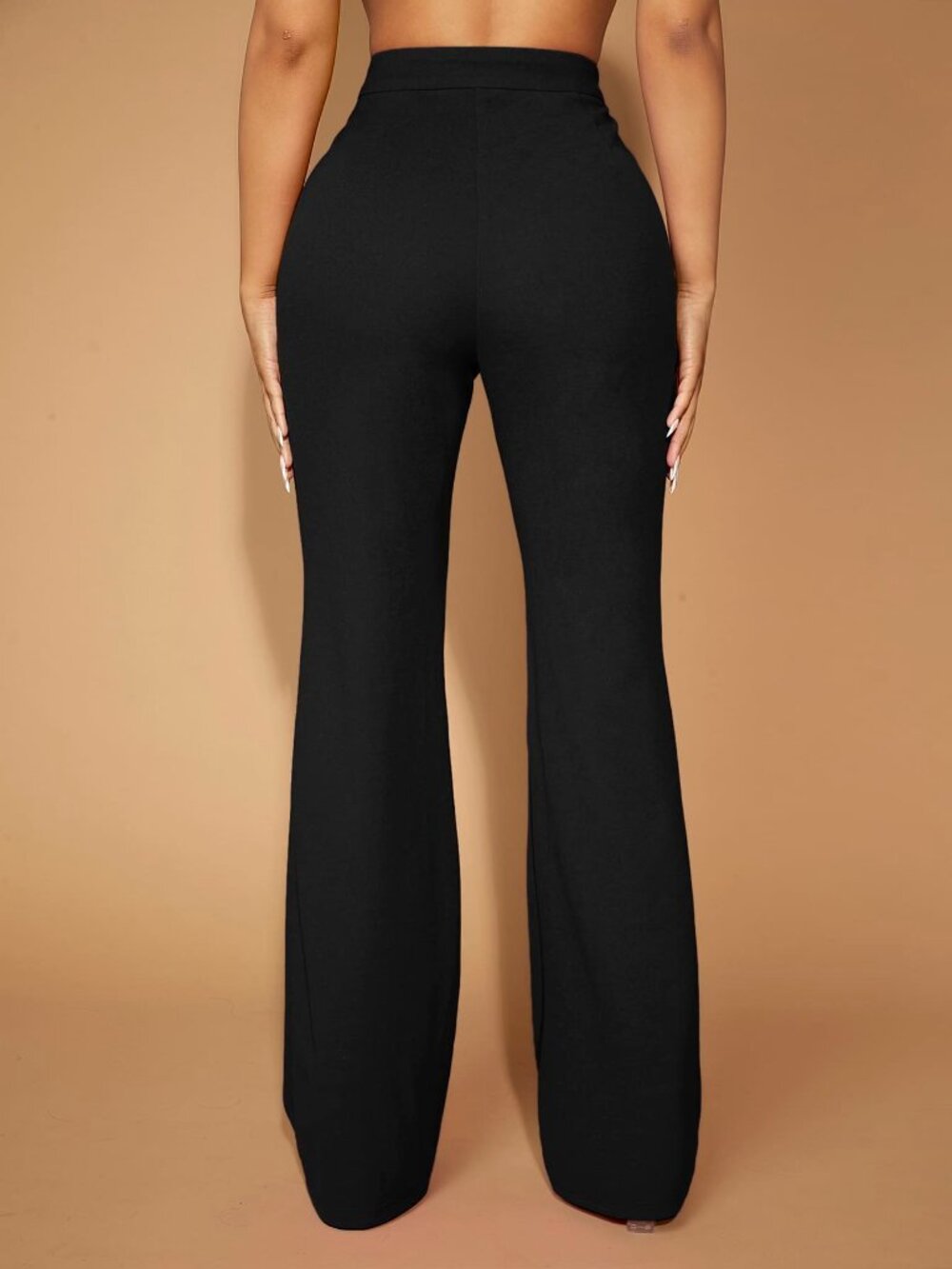 Black Elegant Women's Pants - Picture 2 of 5